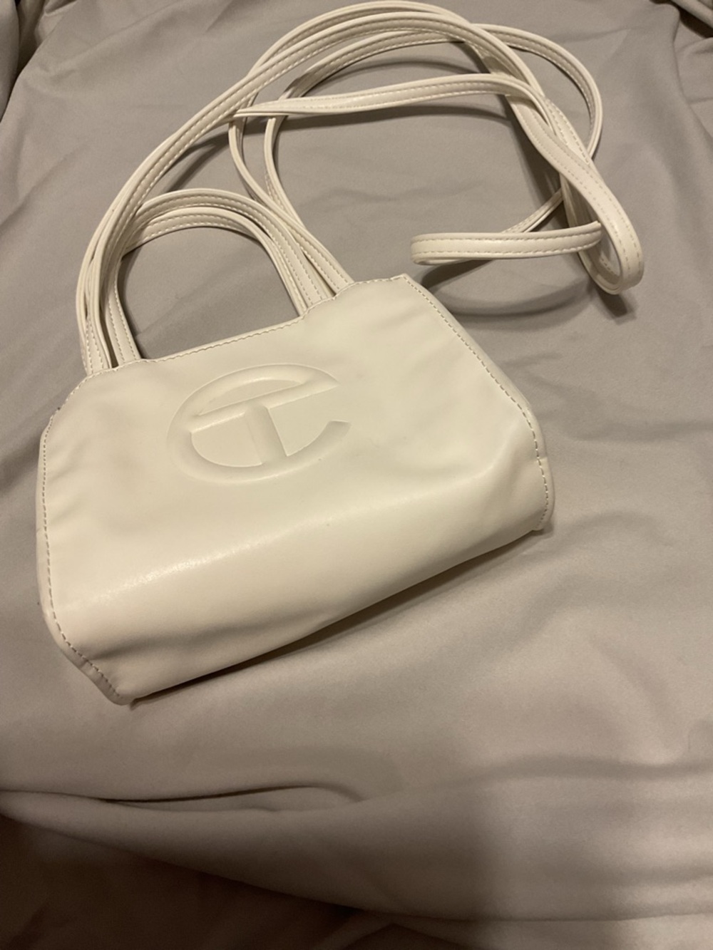 Telfar white Mini Shoulder Bag with Embossed Logo
